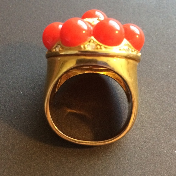 Gold and Burnt Orange Ring - Picture 4 of 6